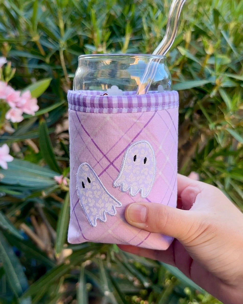 Ghostie Plaid Iced Coffee Cozy