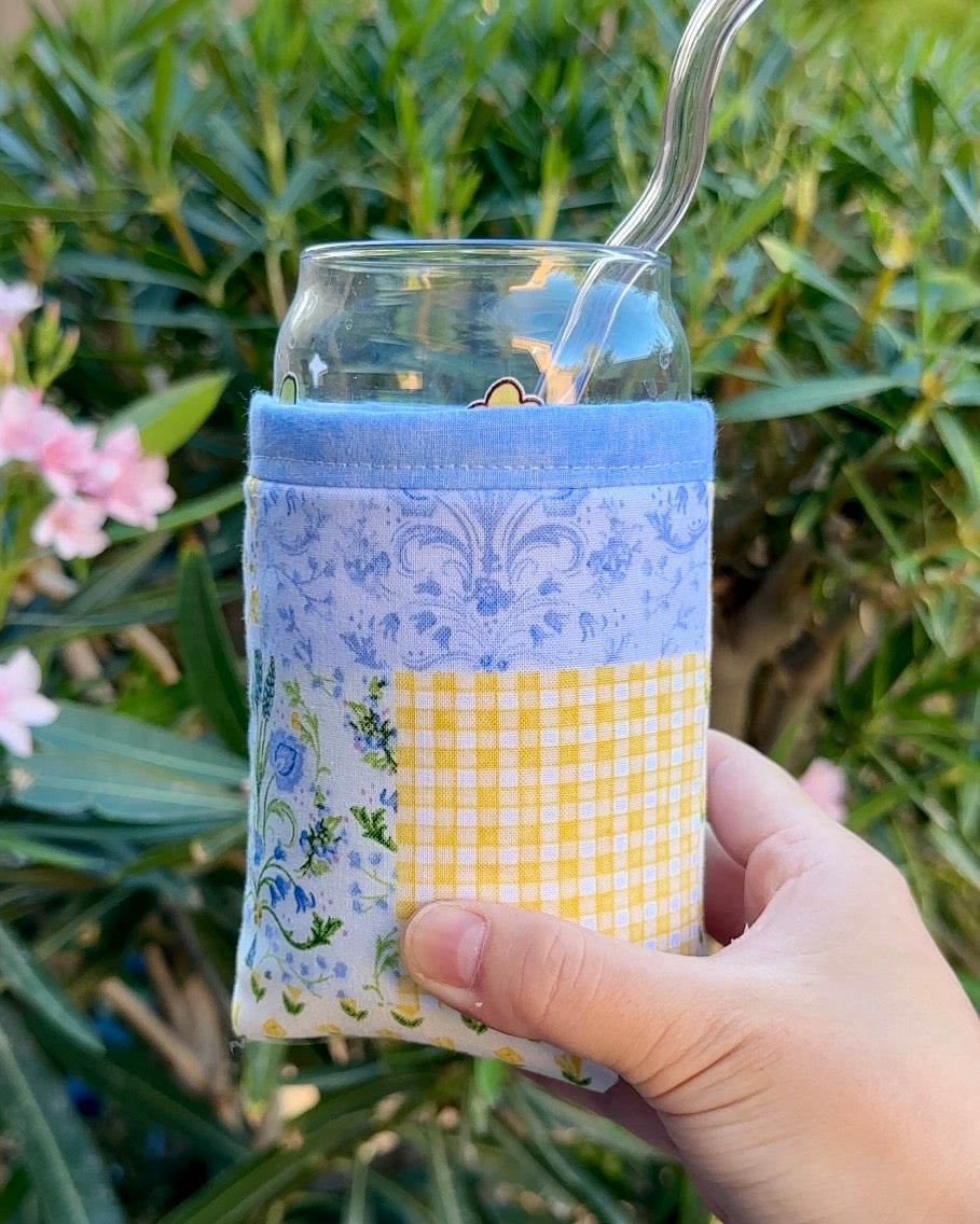 Sunny Garden Patchwork Iced Coffee Cozy