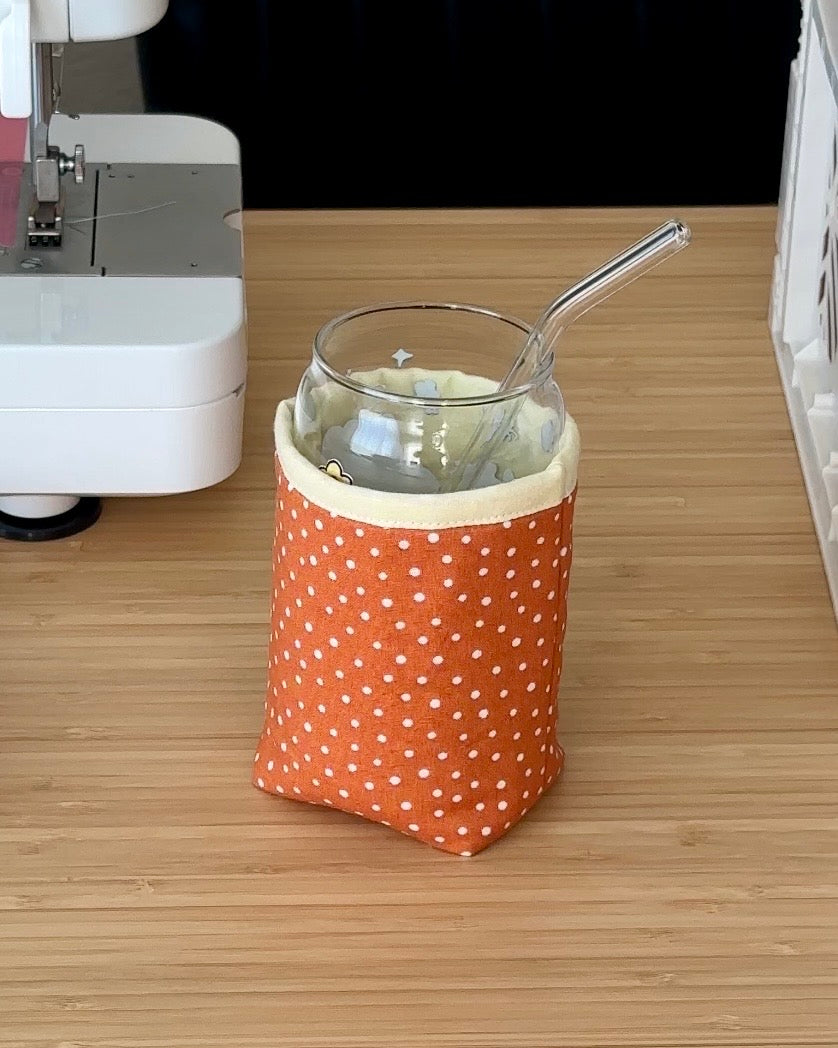 Pumpkin Spice Polka Dot Iced Coffee Cozy