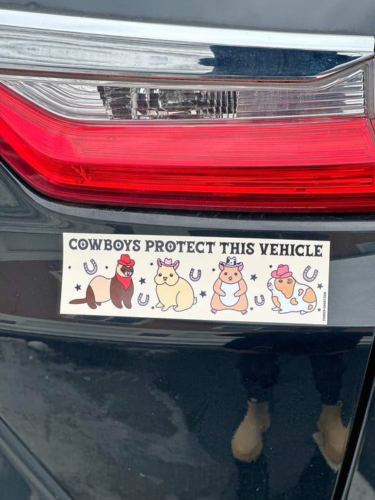 Cowboys Protect This Vehicle Bumper Magnet