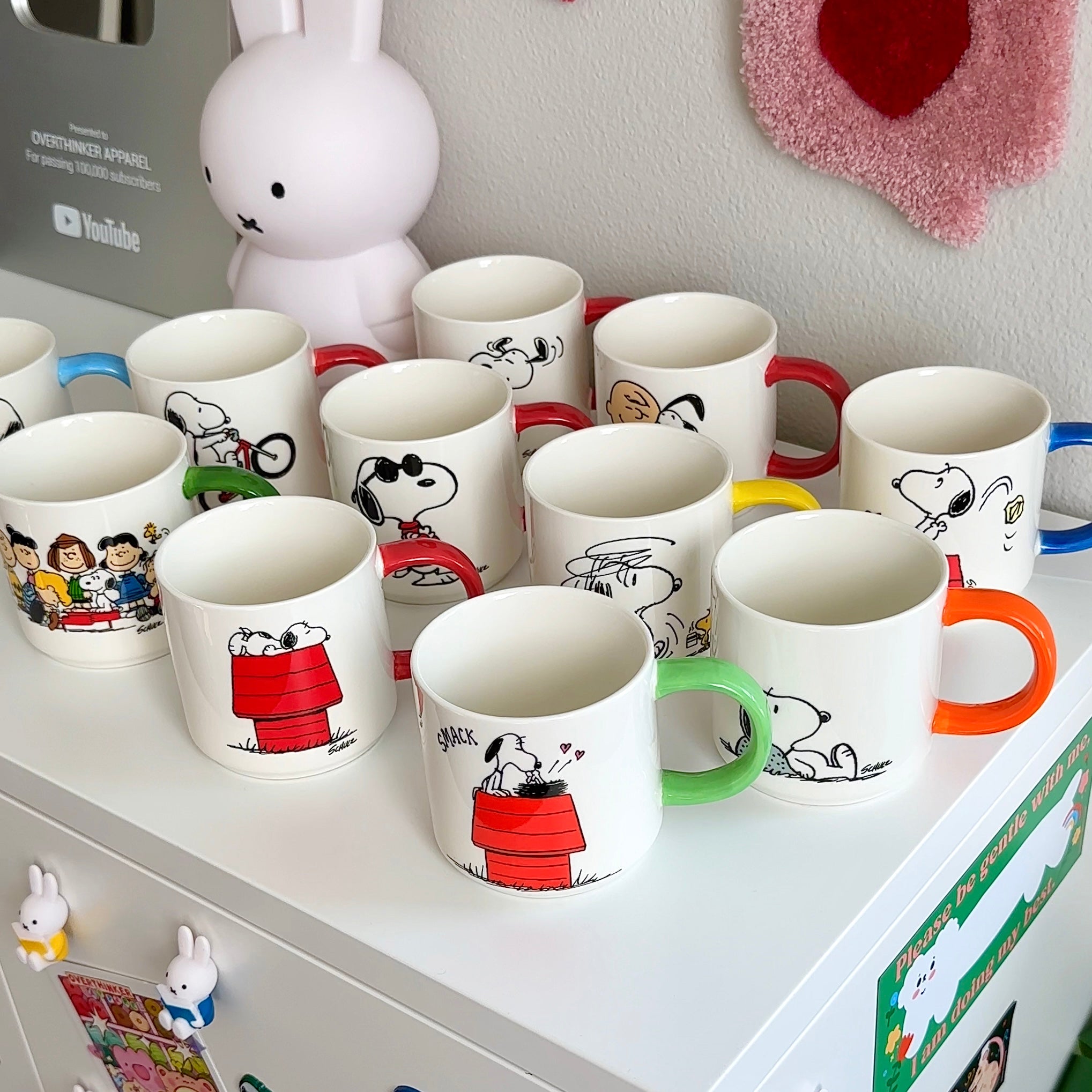 Snoopy “Be Kind to All Kinds” Mug – Peanuts® Green Handle Coffee Cup Collectible