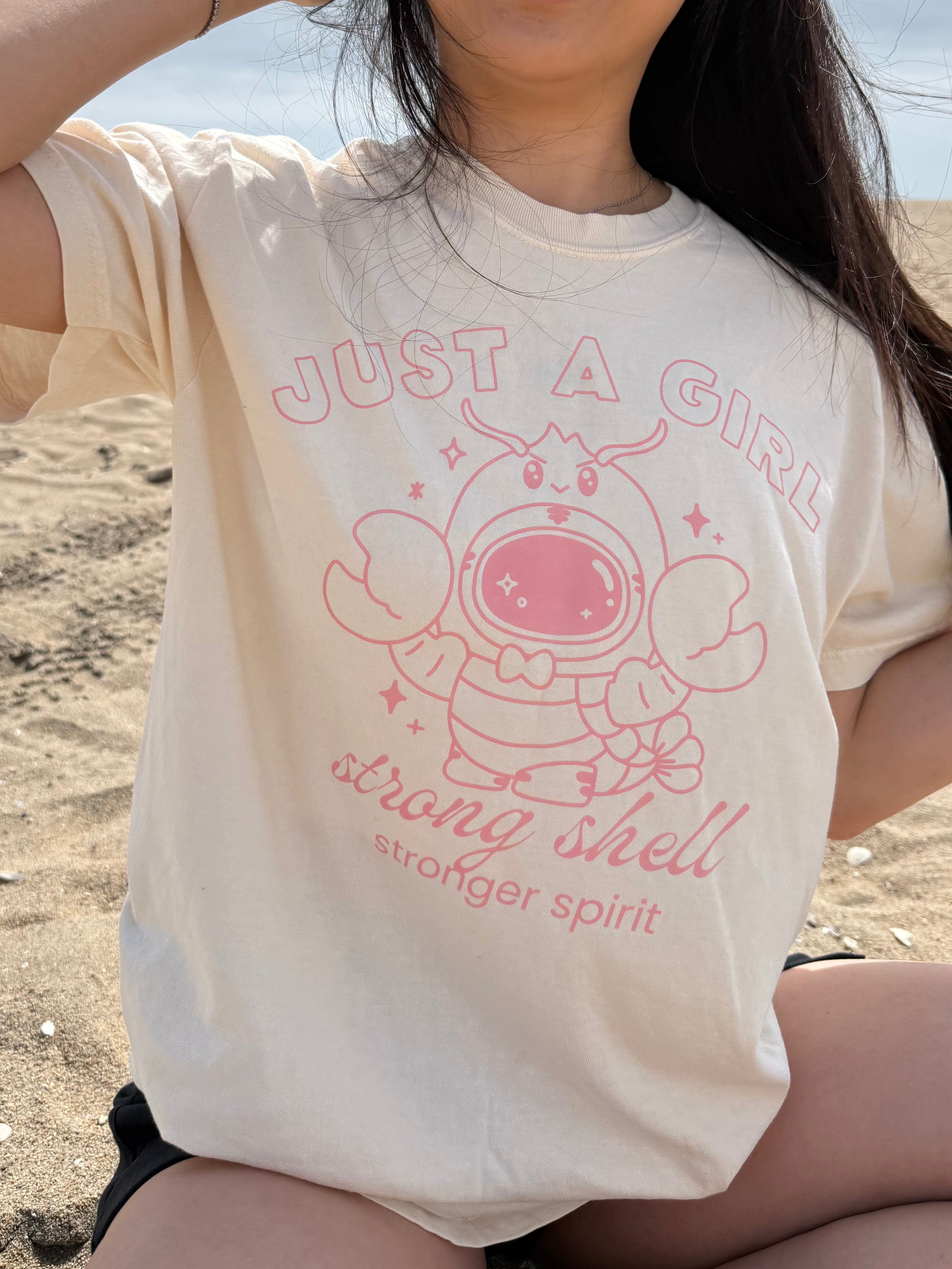 Just a Girl Lobster Graphic Tee – Ivory