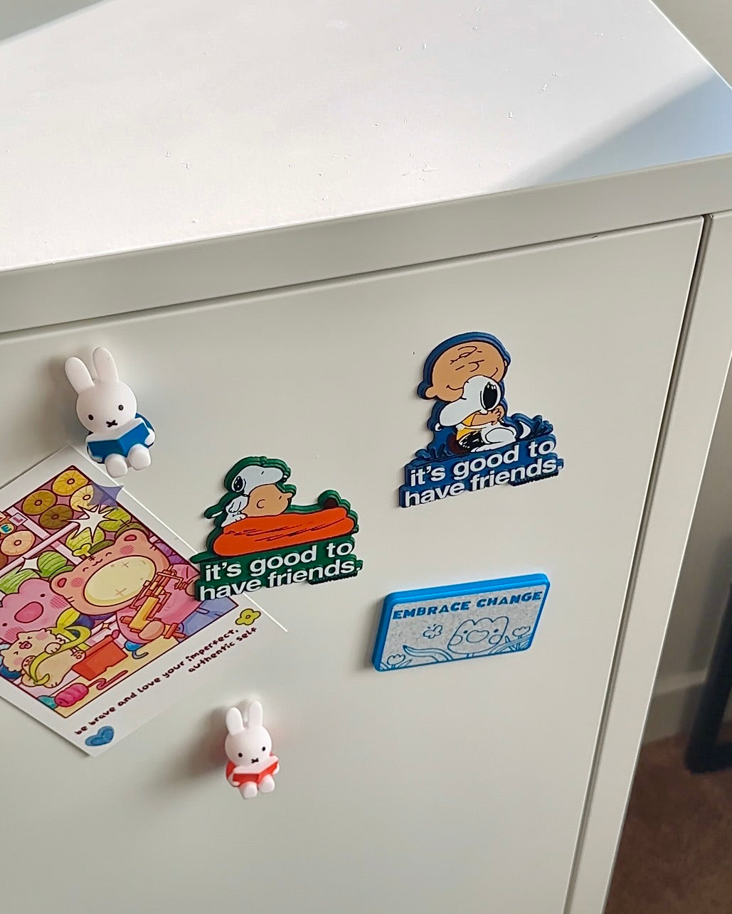 Snoopy Magnet - It's Good to Have Friends (Green)