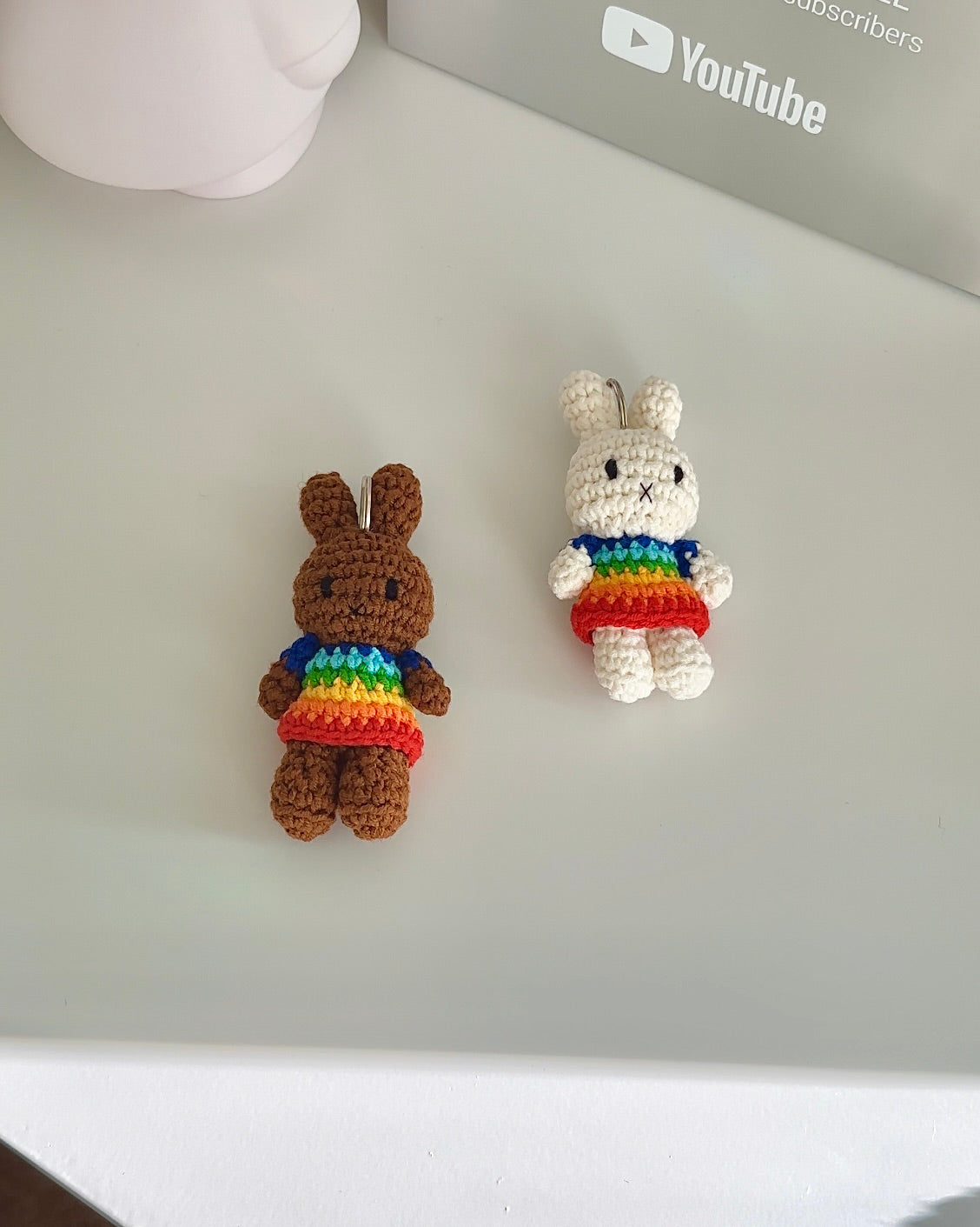Rainbow Melanie Miffy Crochet Keychain – Handmade Pride Bag Charm | Just Dutch x Miffy Collectible Plush