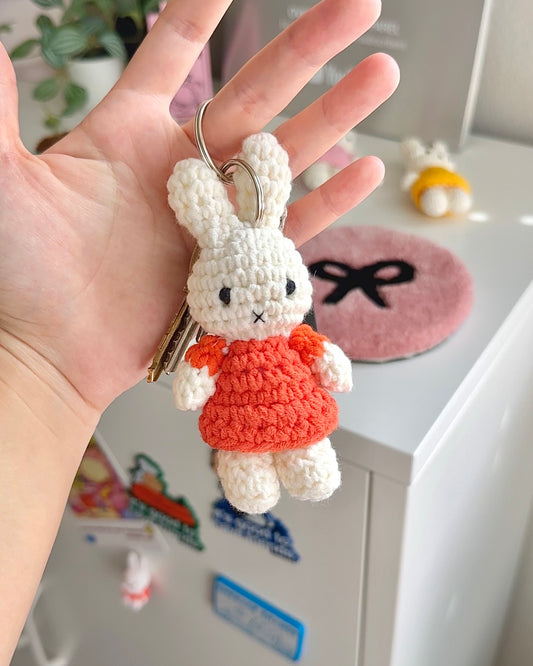 Miffy Crochet Plush Keychains - Orange