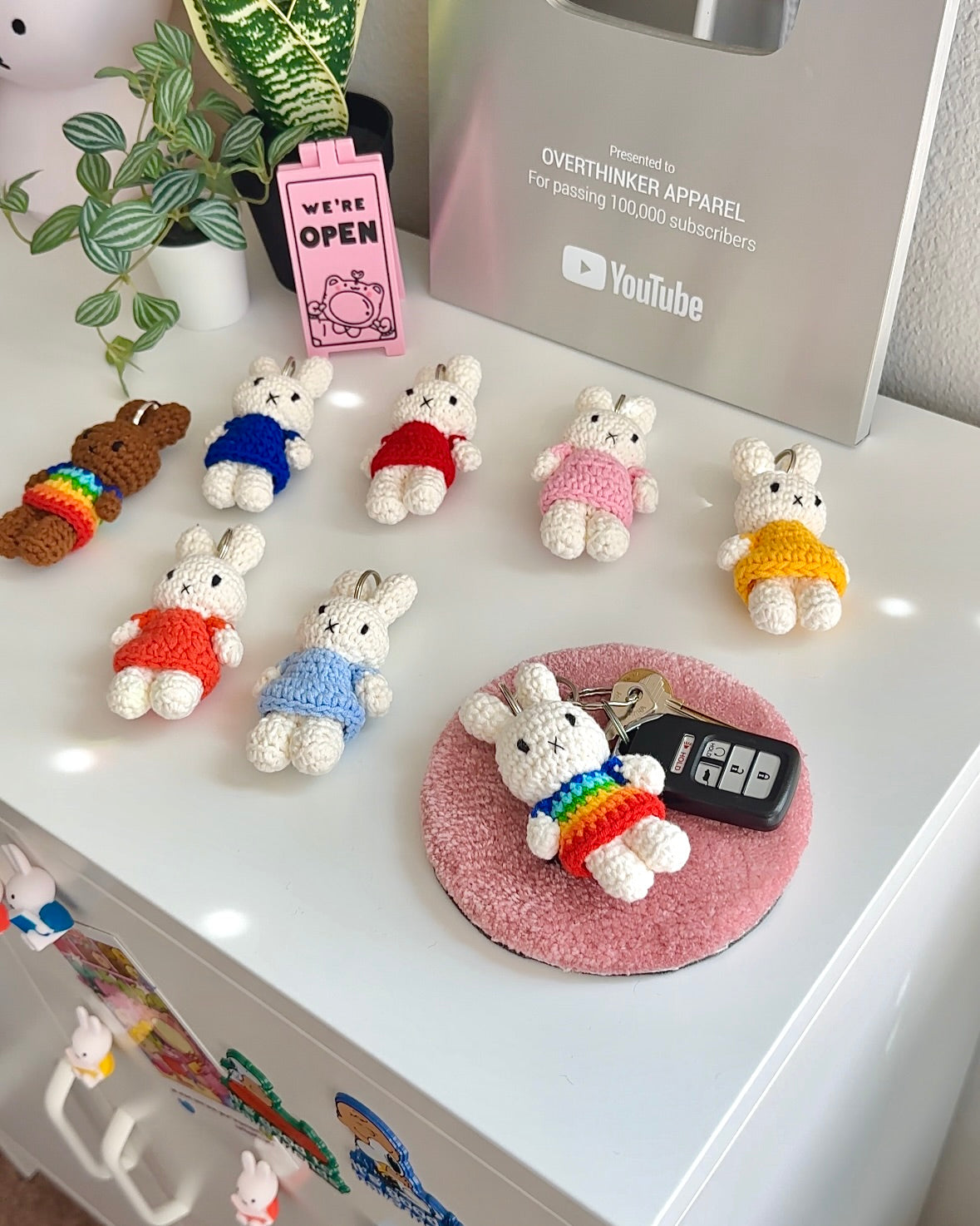 Miffy Crochet Plush Keychains - Rainbow Miffy