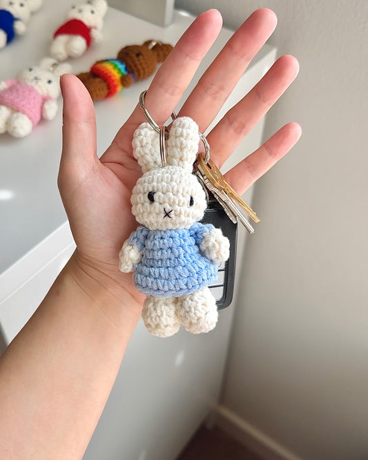 Miffy Crochet Plush Keychains - Baby Blue