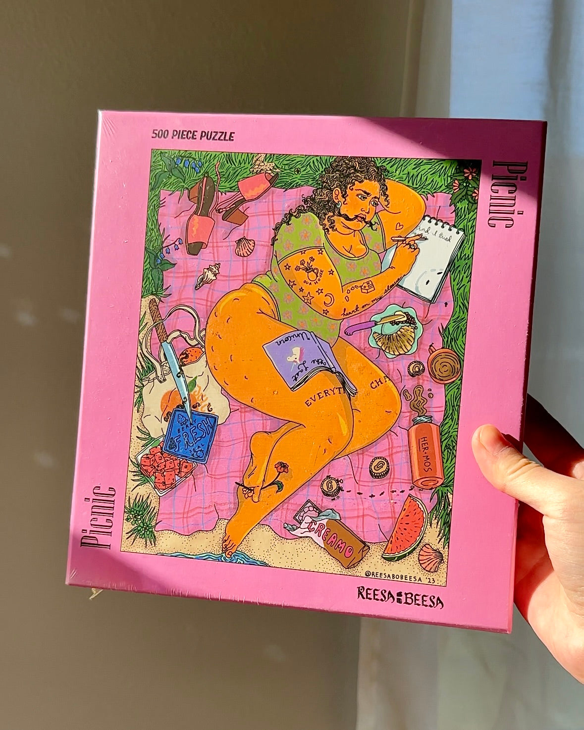 “Picnic” 500-Piece Aesthetic Jigsaw Puzzle – Whimsical Art by Reesa