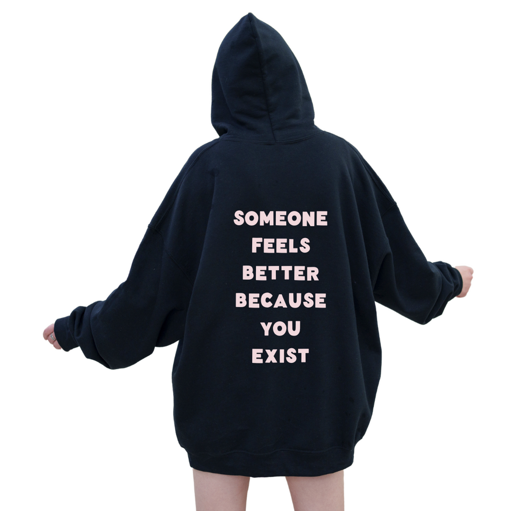 Someone Feels Better Because You Exist Navy Zip-Up Hoodie