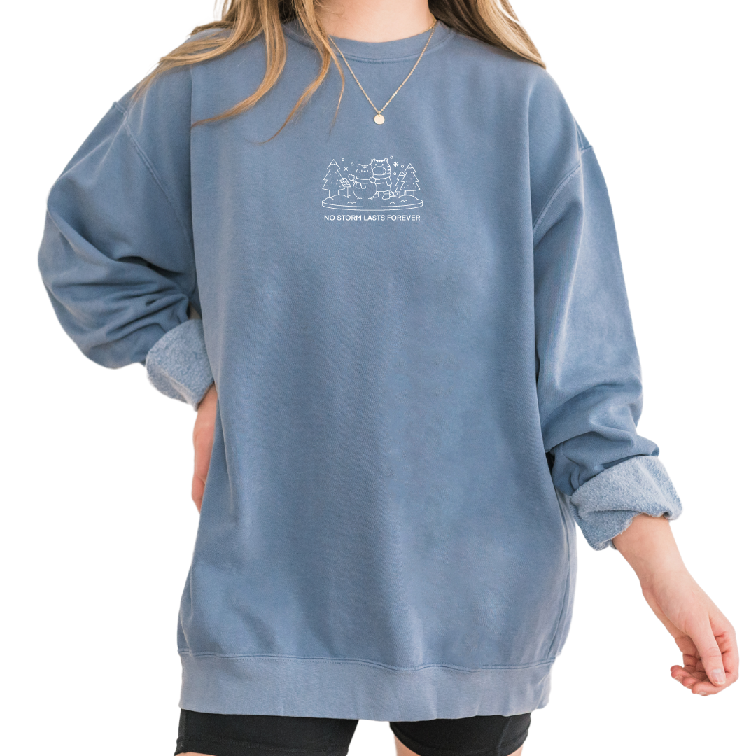 No Storm Lasts Forever Embroidered Sweatshirt