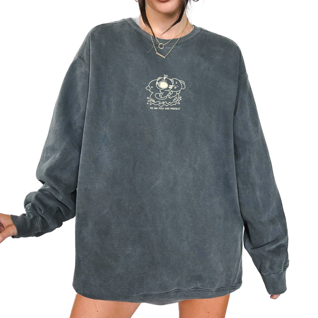 To Me, You Are Perfect Embroidered Crewneck