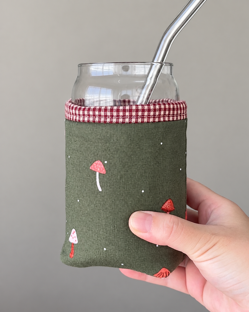 Mushroom Meadow Iced Coffee Cozy