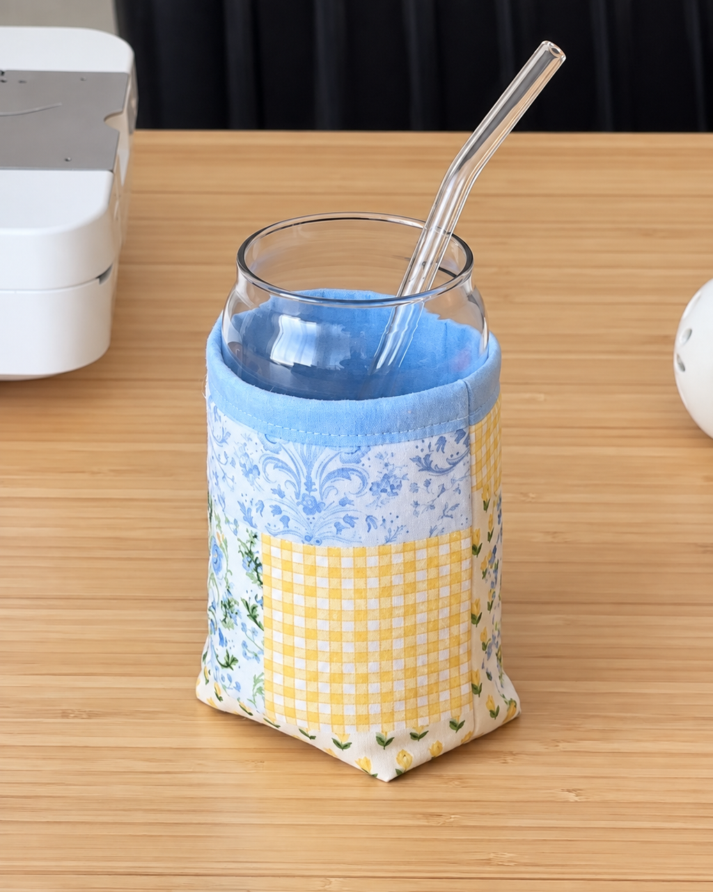 Sunny Garden Patchwork Iced Coffee Cozy