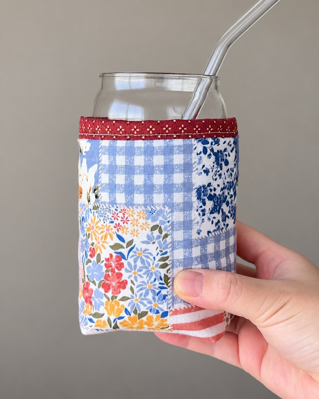 Harvest Garden Patchwork Iced Coffee Cozy
