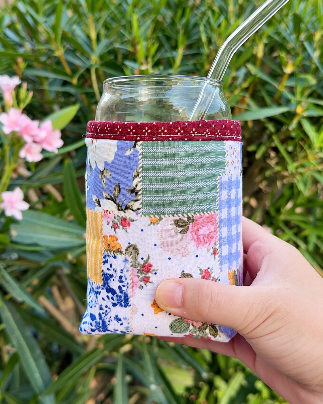 Harvest Garden Patchwork Iced Coffee Cozy