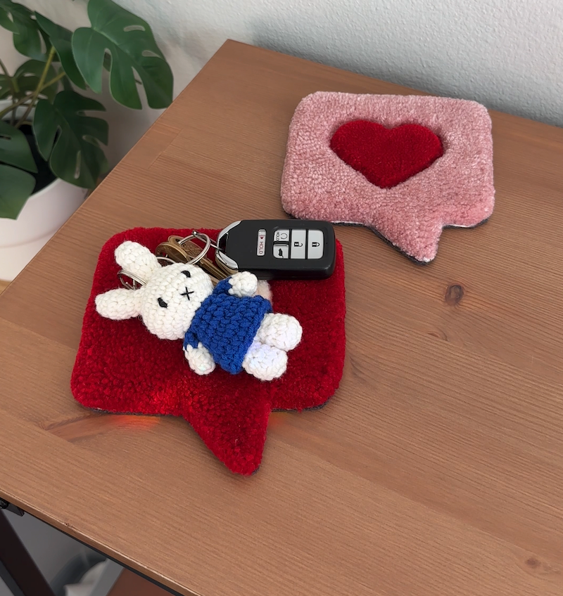 Miffy Crochet Keychain – Handmade Plush Bag Charm (Navy Blue) | Kawaii Gift for Soft Girl Backpacks & Keys