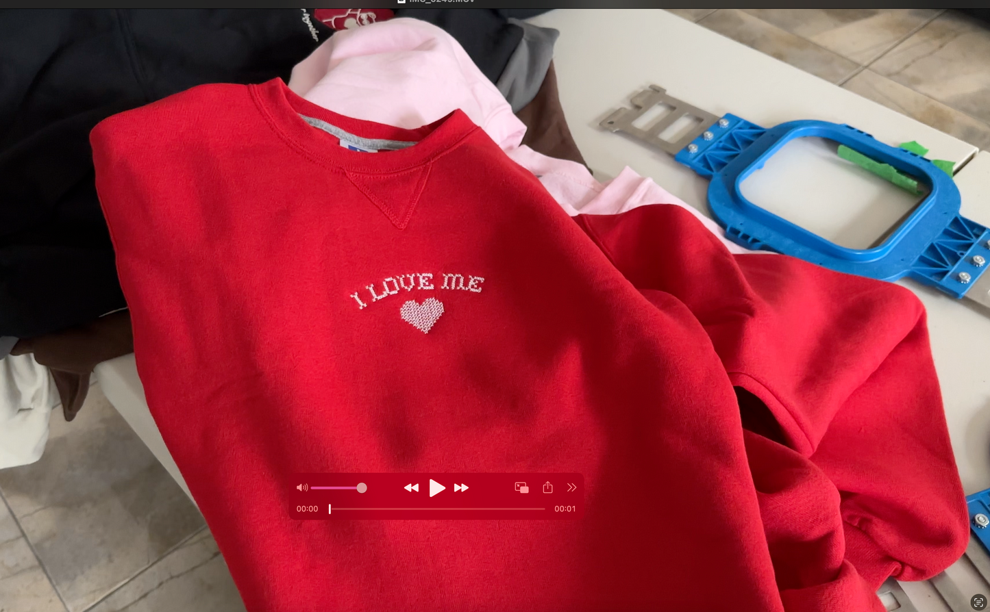 'I Love Me' or 'I Love Us' Embroidered Crewneck Sweatshirt