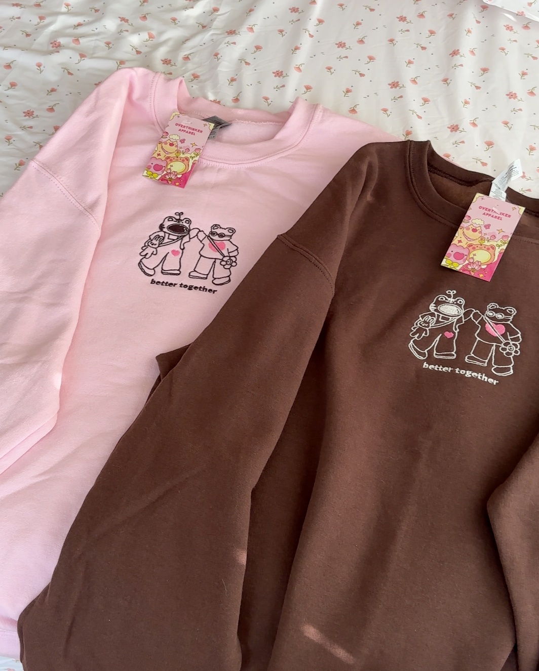 ‘Better Together’ Embroidered Crewneck Sweatshirt – Cozy & Meaningful Matching Sweater