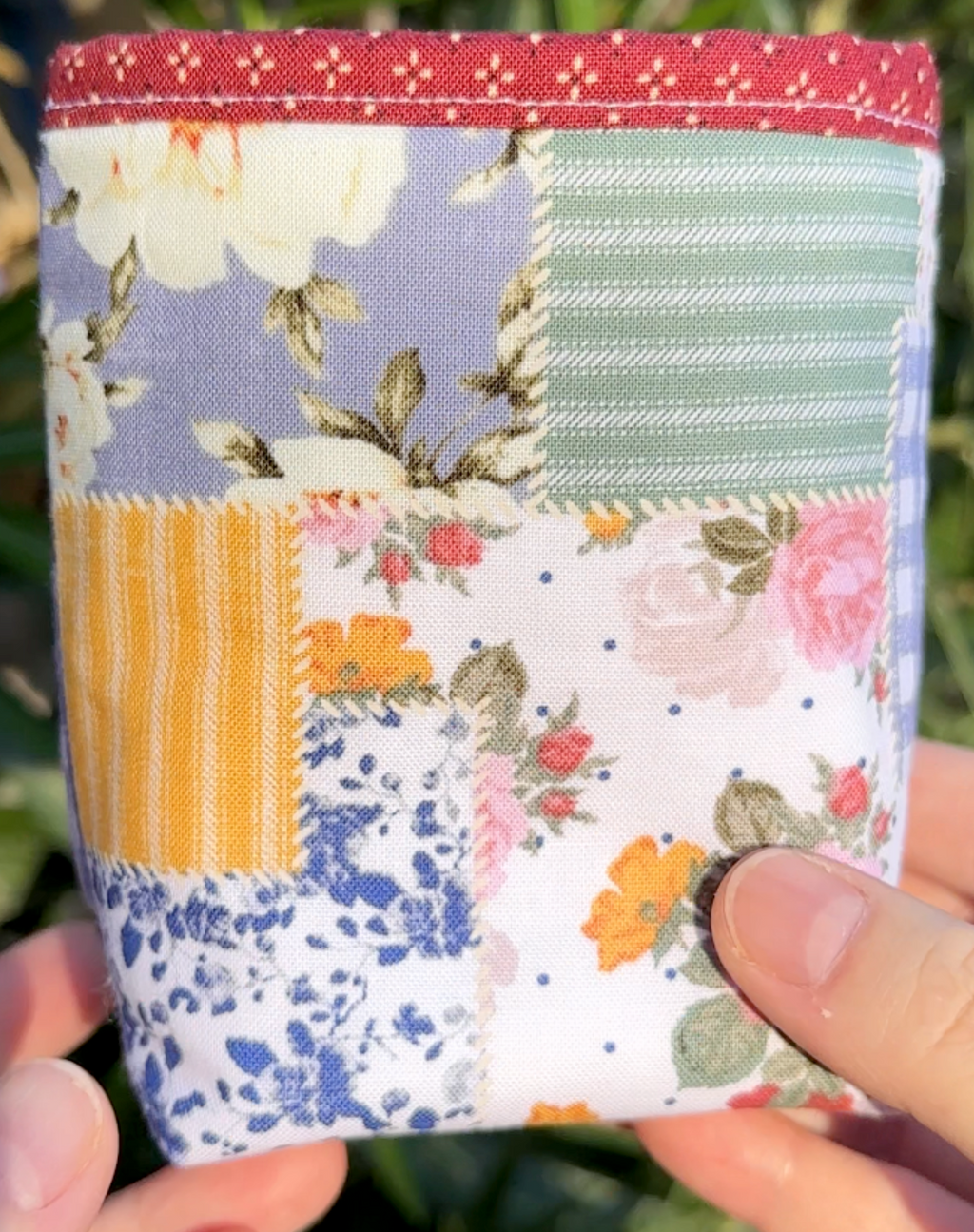 Harvest Garden Patchwork Iced Coffee Cozy