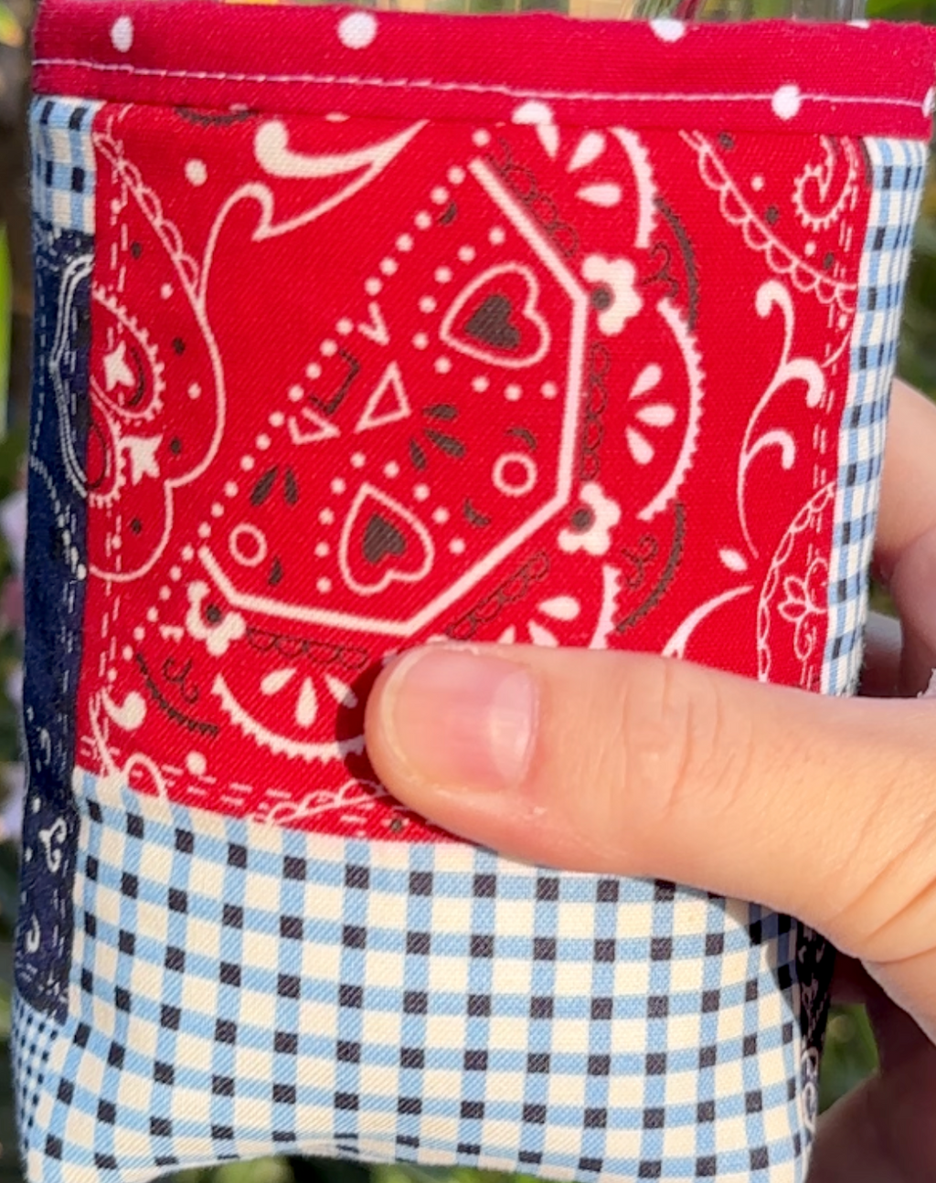 Americana Bandana Patchwork Iced Coffee Cozy