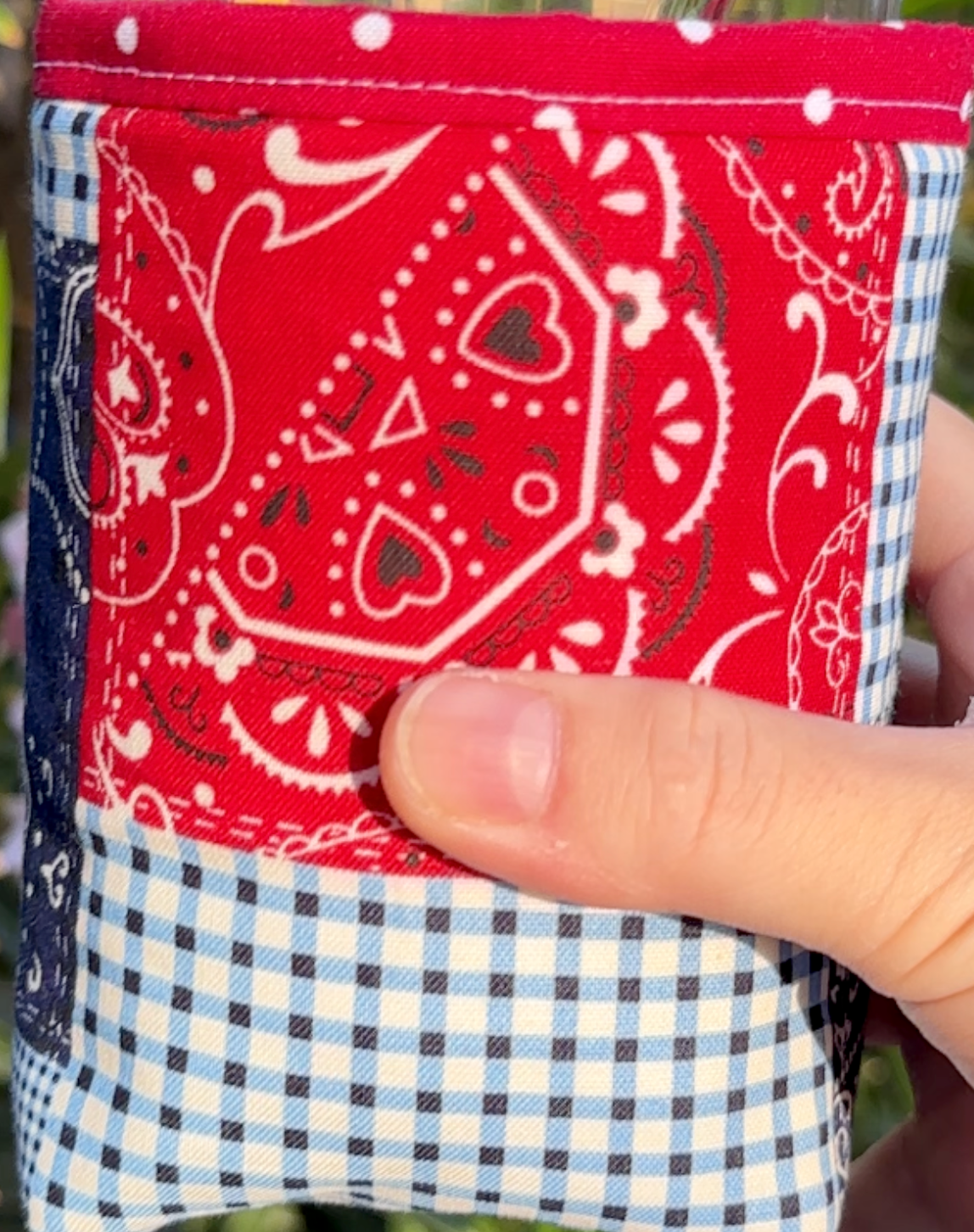 Americana Bandana Patchwork Iced Coffee Cozy