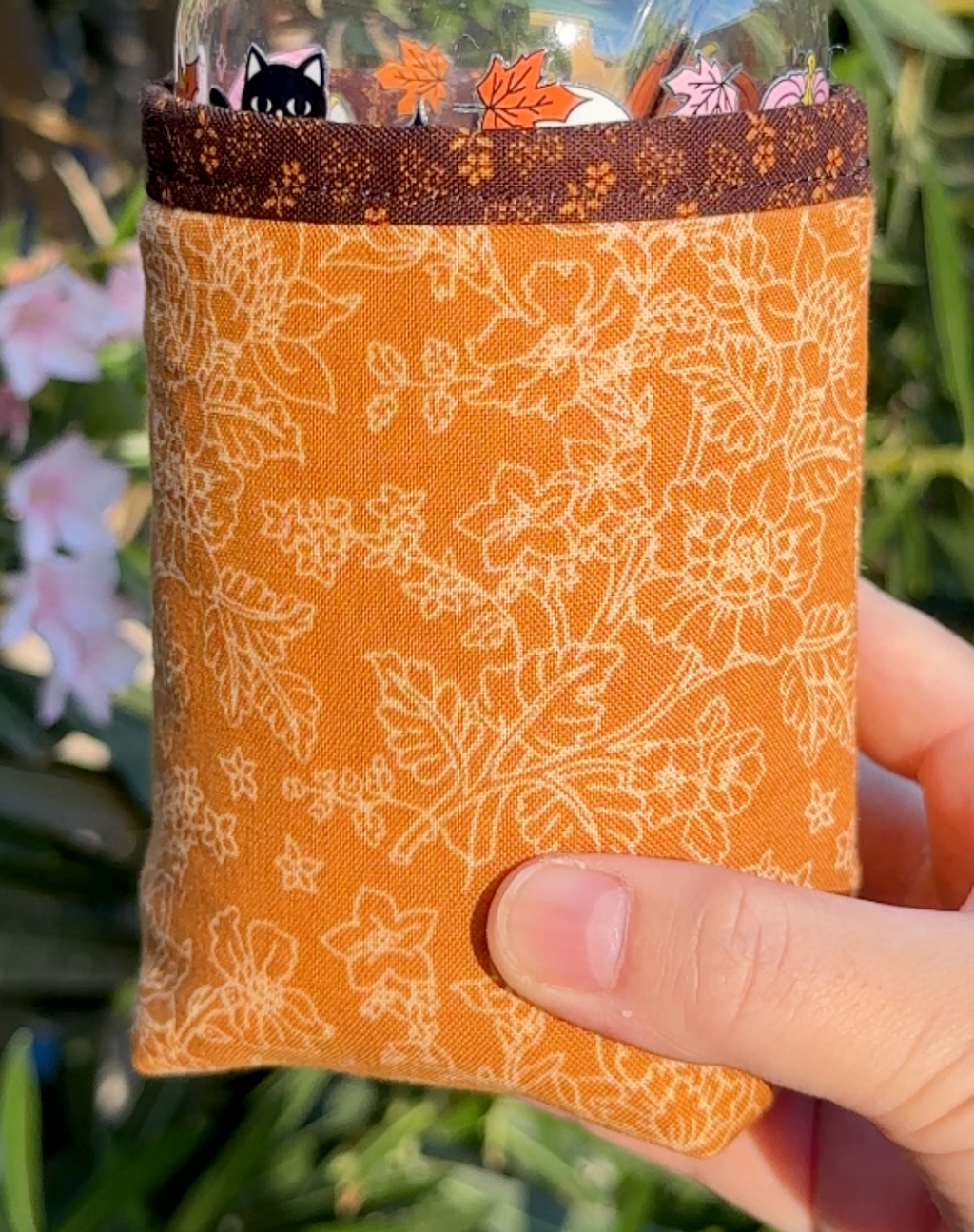 Spiced Harvest Bloom Iced Coffee Cozy