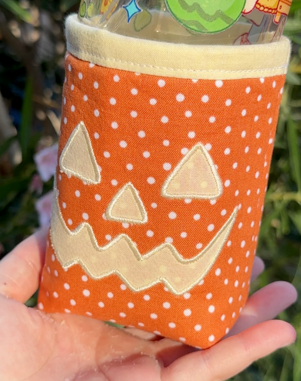 Pumpkin Dot Jack Iced Coffee Cozy