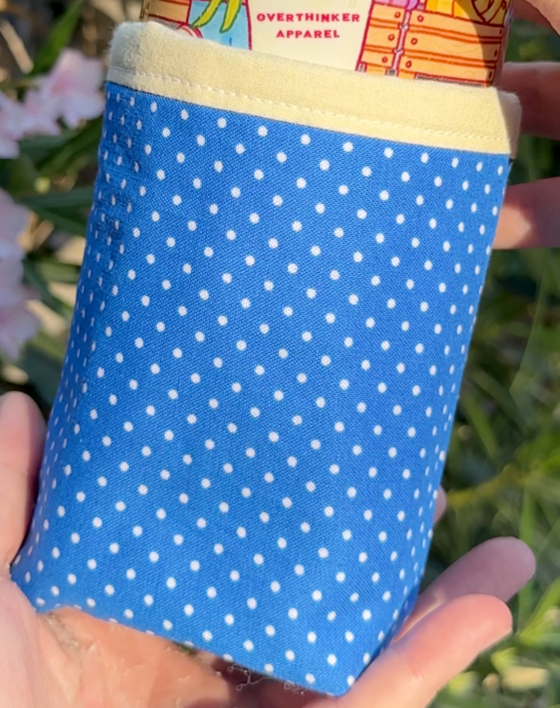 Cobalt Pop Dot Iced Coffee Cozy