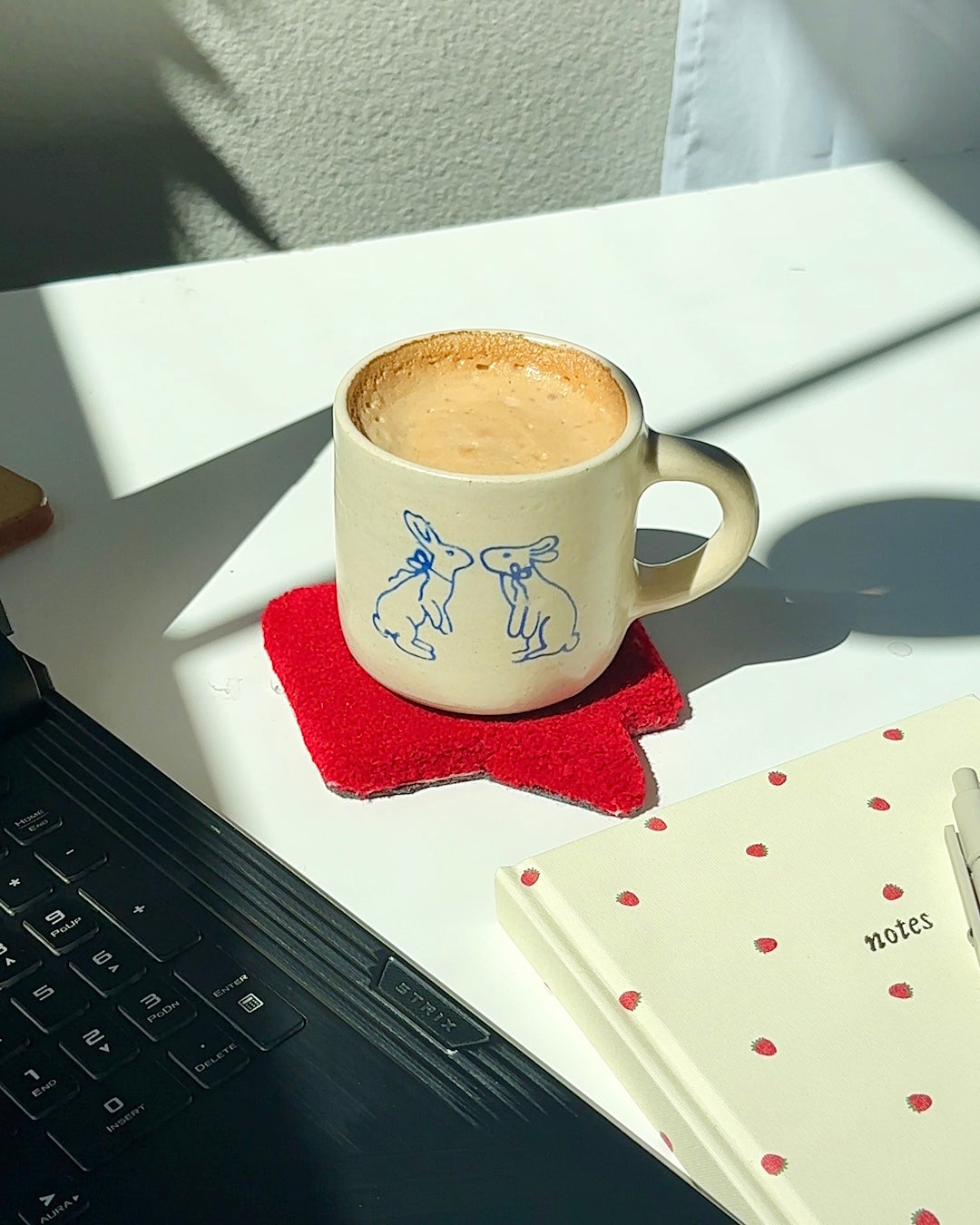 ‘Bunnies with Bows’ Ceramic Mug - Handmade in Oklahoma