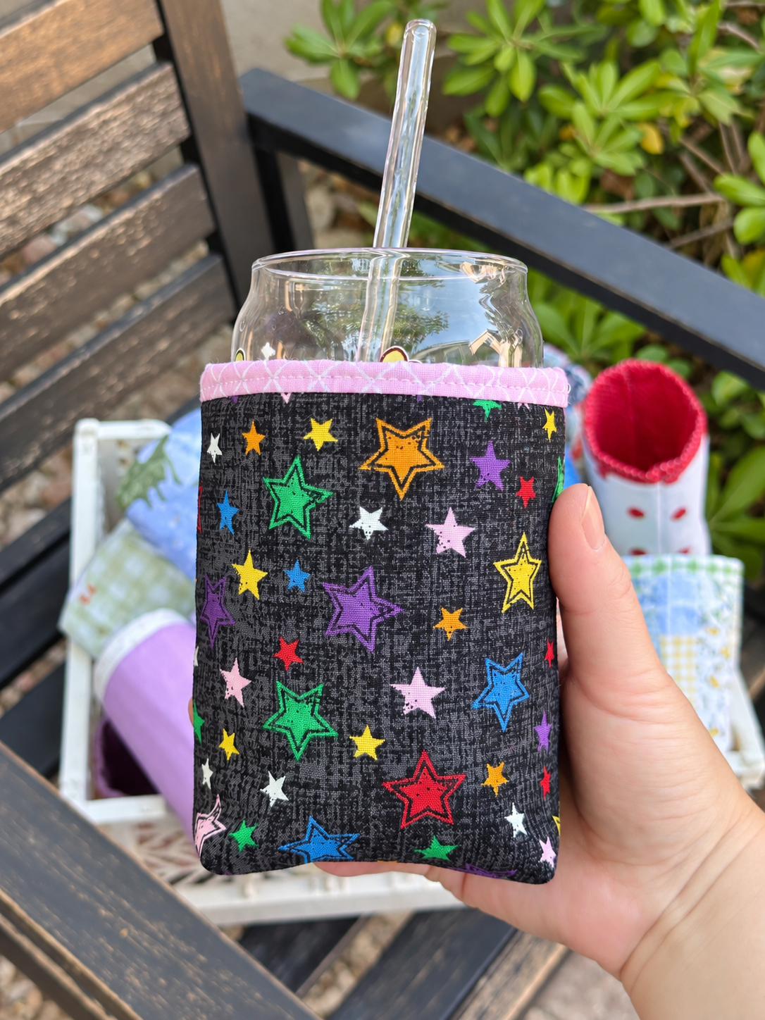 Whimsy Stars Iced Coffee Cozy