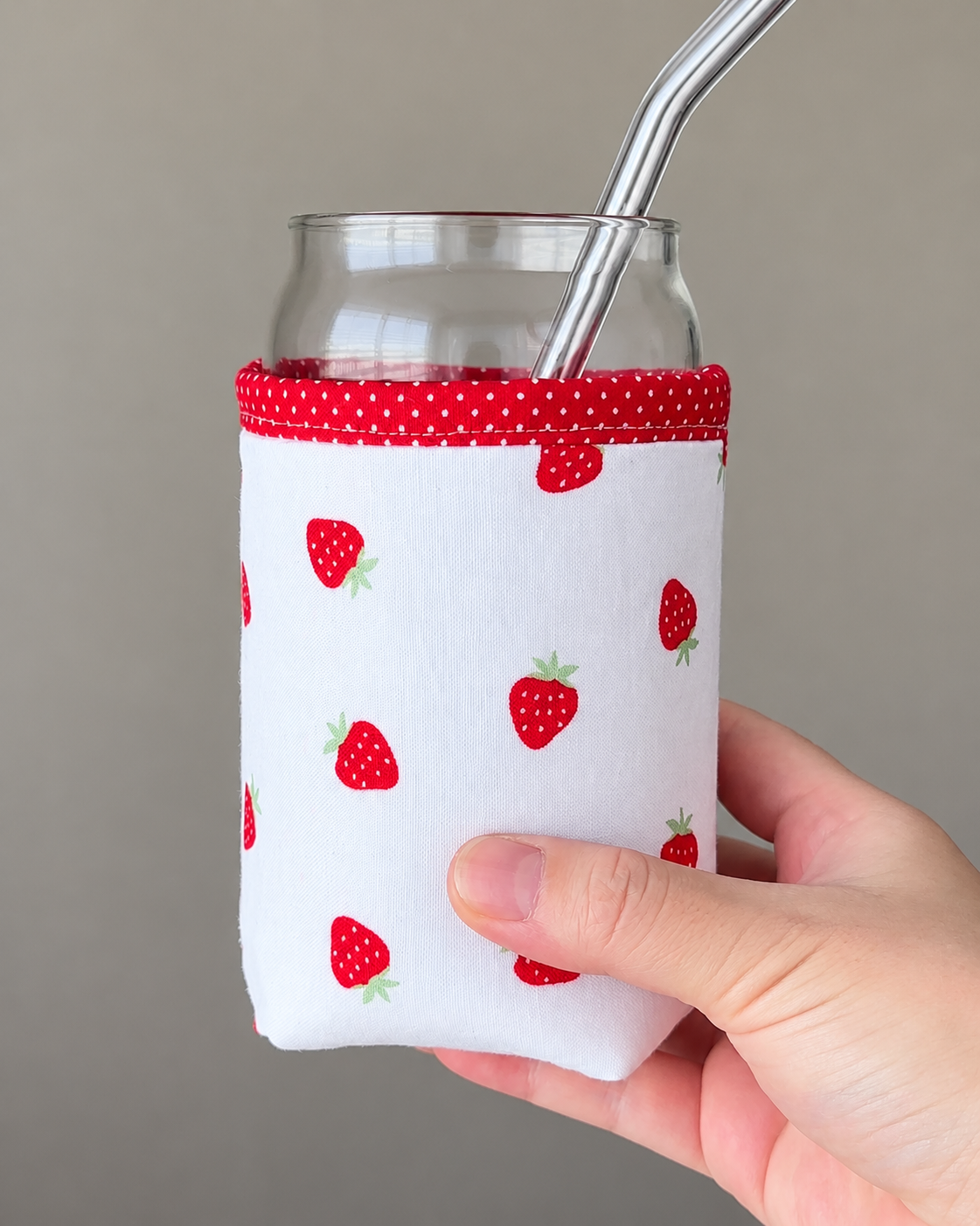 Little Strawberries Iced Coffee Cozy