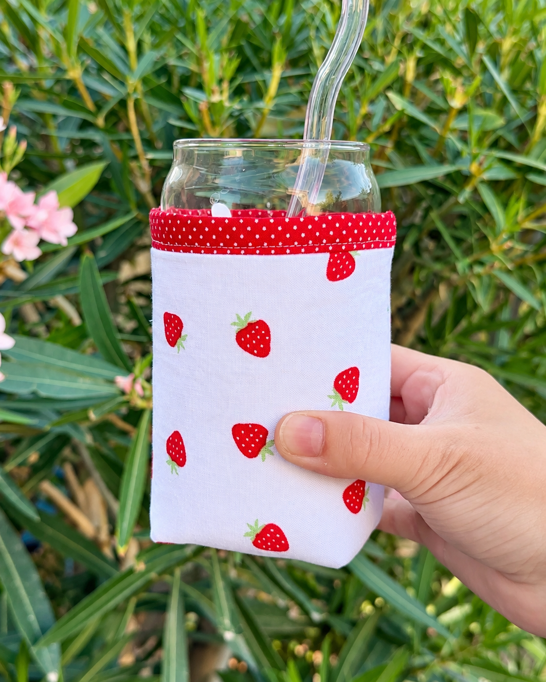 Little Strawberries Iced Coffee Cozy