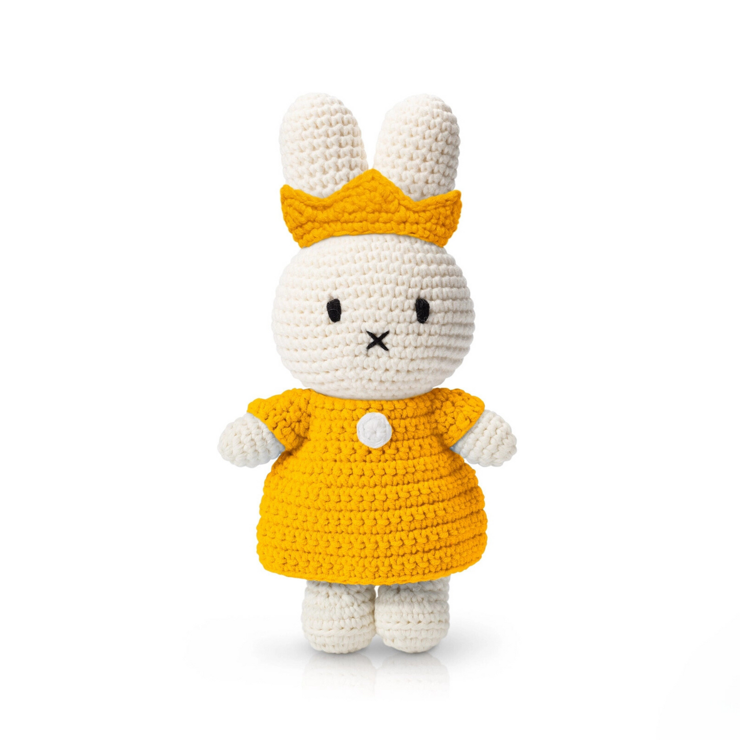 Miffy Crochet Plush Toy – Queen in Yellow Dress with Crown | Handmade