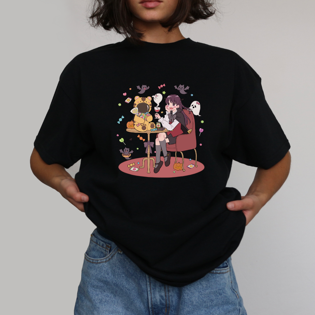 Midnight Party Graphic Tee – Black