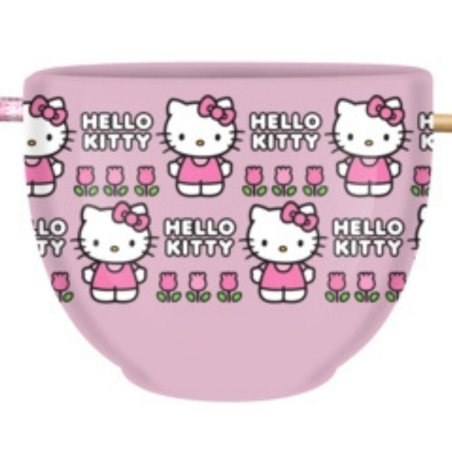 Sanrio Ceramic Ramen Bowl with Chopsticks - Hello Kitty Pattern