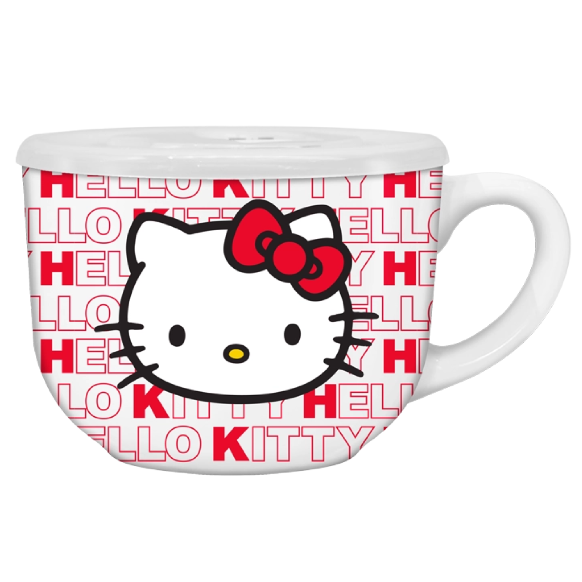 Hello Kitty Jumbo Soup Mug with Lid – 24 oz Ceramic Bento Bowl for Dorm Meals & Cozy Snacks