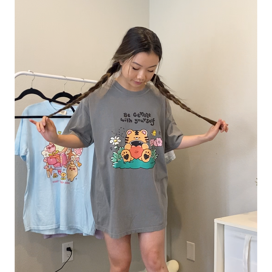 Be Gentle With Yourself Graphic Tee – Grey