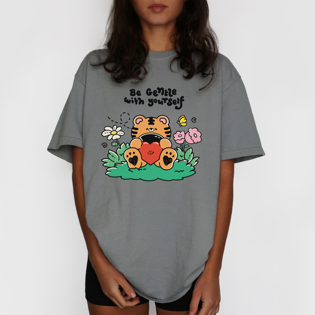 Be Gentle With Yourself Graphic Tee – Grey