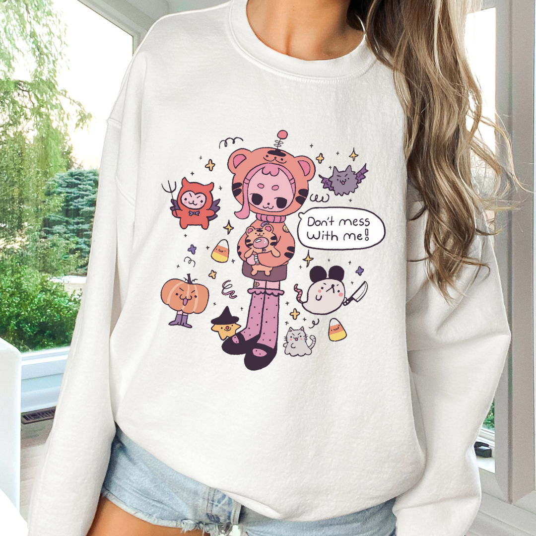 [Studio Sample] “Don’t Mess With Me” Crewneck Sweatshirt – Sassy, Spooky, and So You