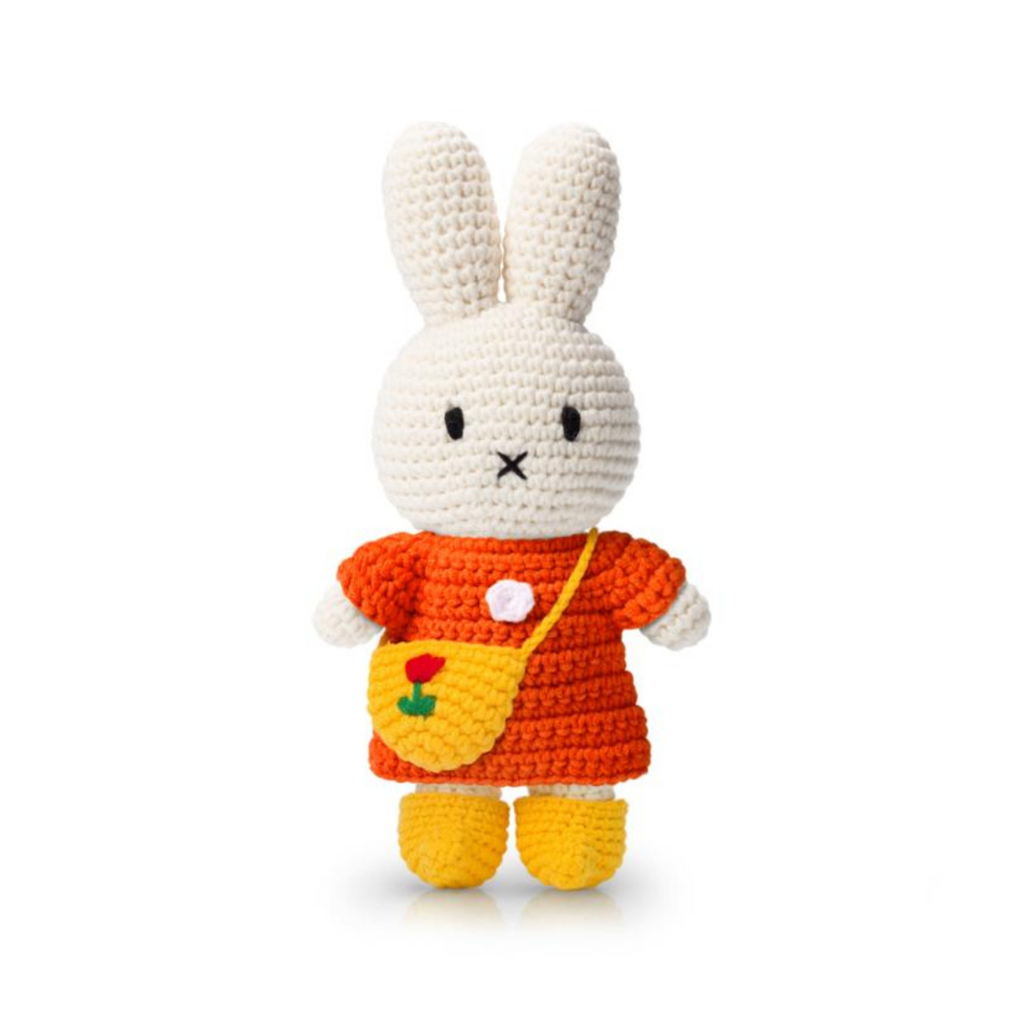 Miffy Crochet Plush Toy – Handmade with Tulip Bag & Yellow Shoes