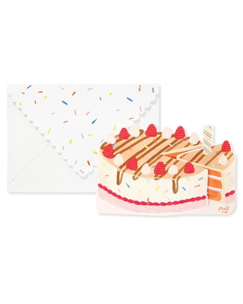 Interactive Birthday Cake Card – Pull Tab Greeting for Back to School & Fall Birthdays