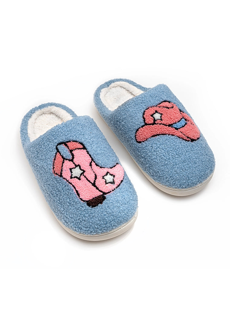 🤠 Cowgirl Cozy Slippers – Rodeo-Inspired Fuzzy Footwear for Western Vibes