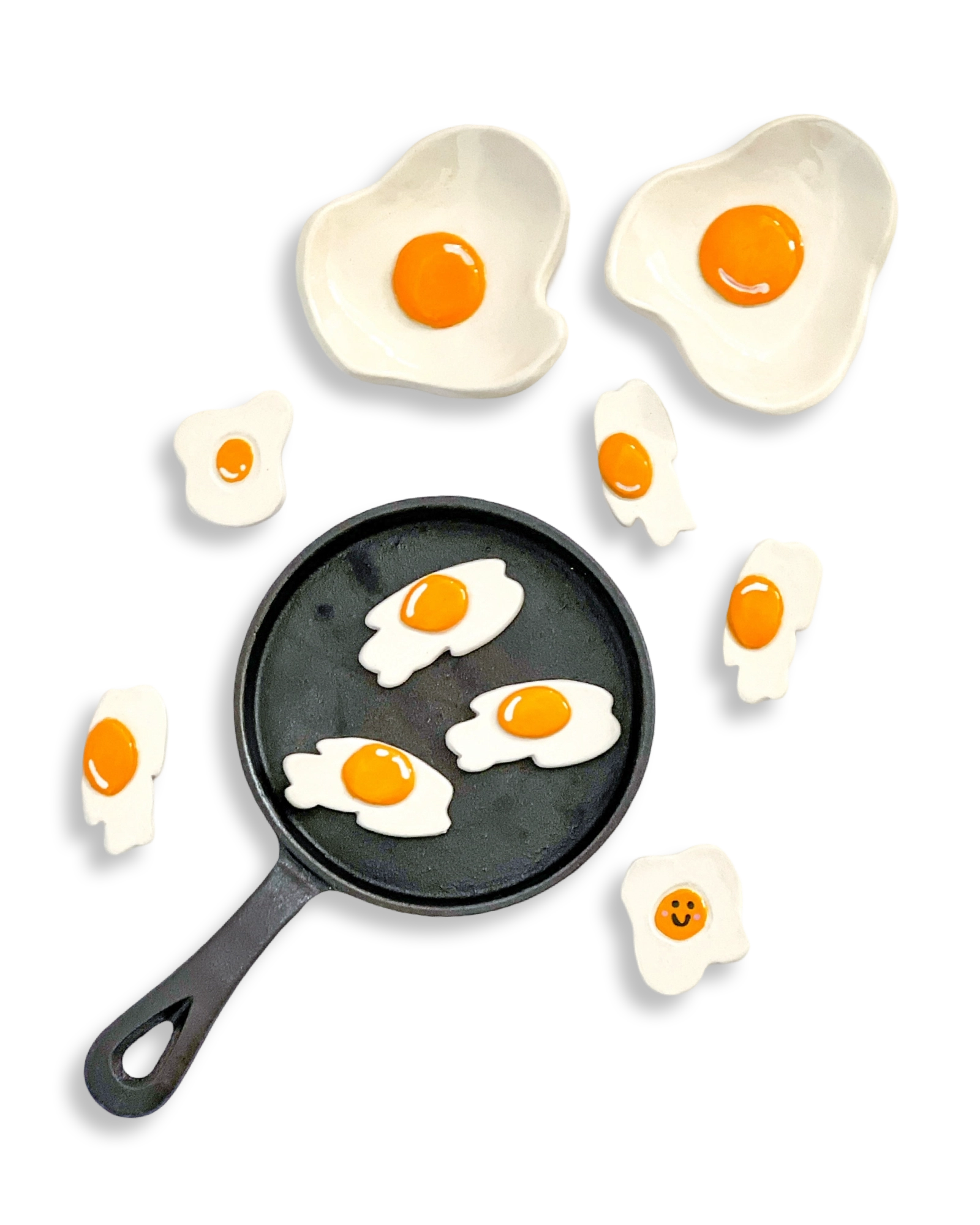 Handmade Ceramic Egg Dish – Cute Jewelry Tray, Spoon Rest & Dorm Desk Catch-All