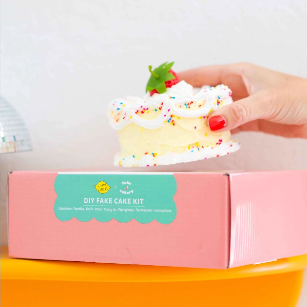 DIY Fake Cake Craft Kit – Strawberry Sprinkle Decor Project for Dorms, Gifts & Shelf Styling