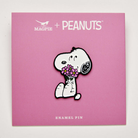 Snoopy Enamel Pin - Flowers