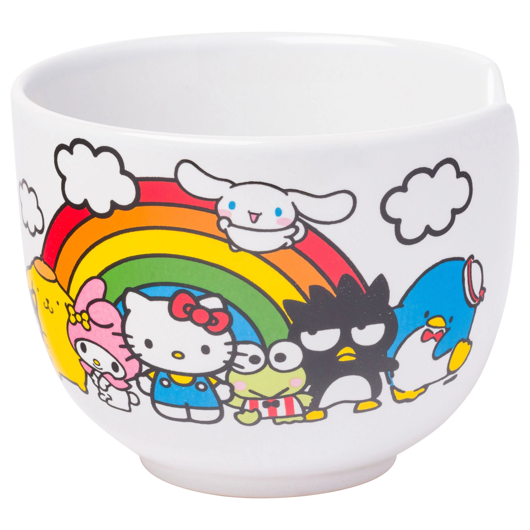 Hello Kitty & Friends Ramen Bowl – White Ceramic Kawaii Noodle Bowl with Chopsticks (20 oz)