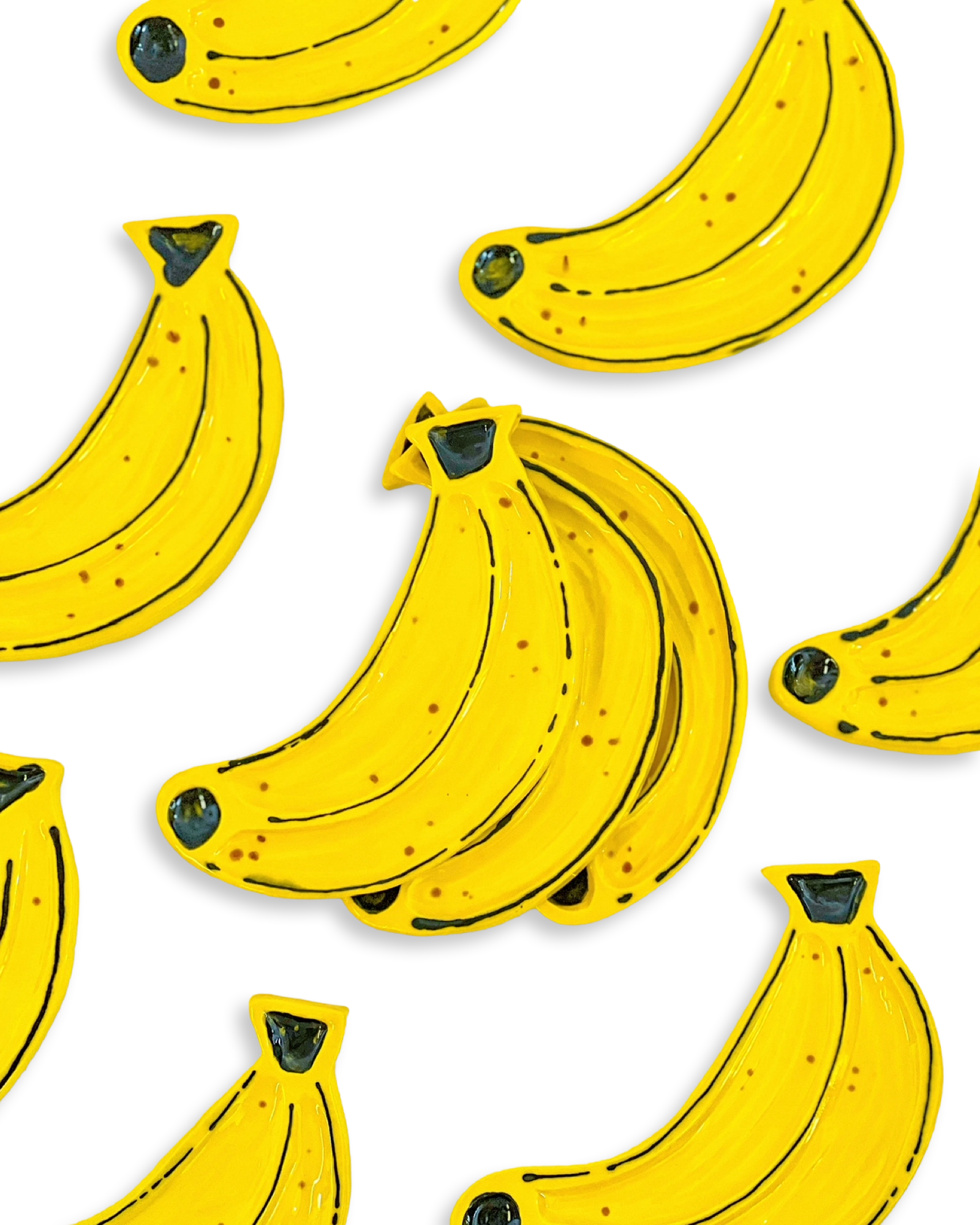 Banana Ceramic Dish – Handmade Fruit Dorm Desk Tray & Spoon Rest