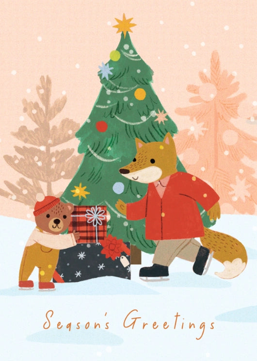 Wholesome Christmas Card – Mouse Snow Angel Pop-Up Holiday Greeting Card