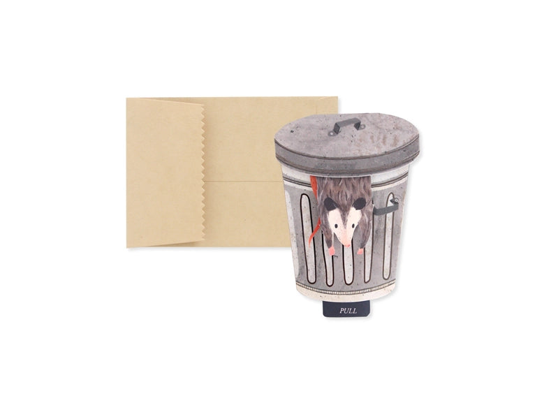 Let's Get Trashed! Possum Pop-Up Card – Funny Interactive Greeting Card