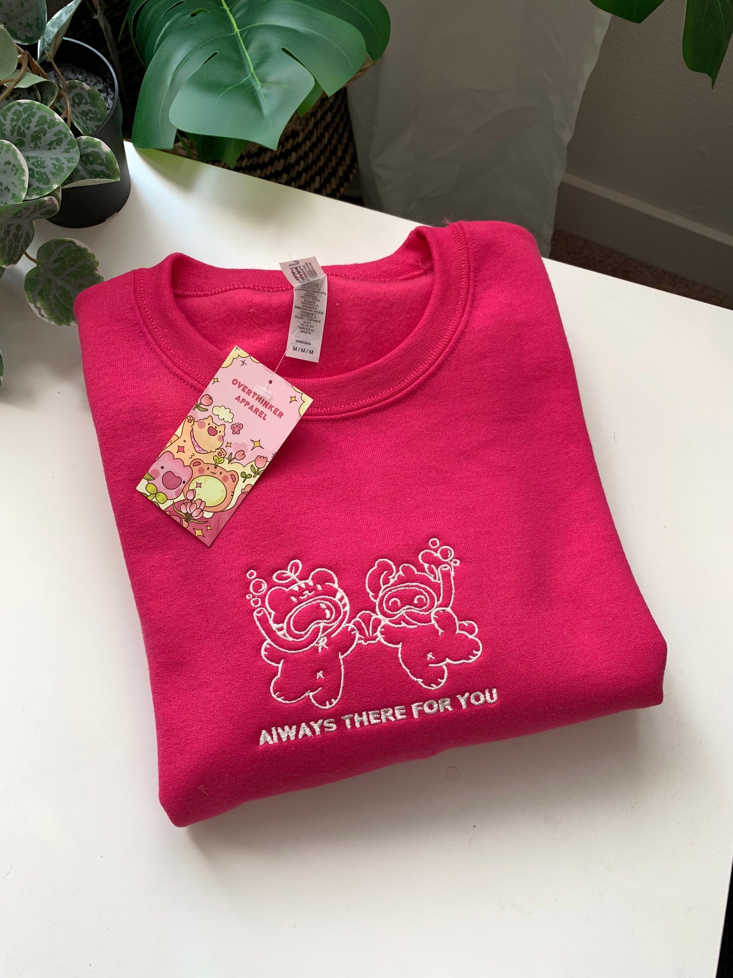 ALWAYS THERE FOR YOU Embroidery Crewneck Sweatshirt